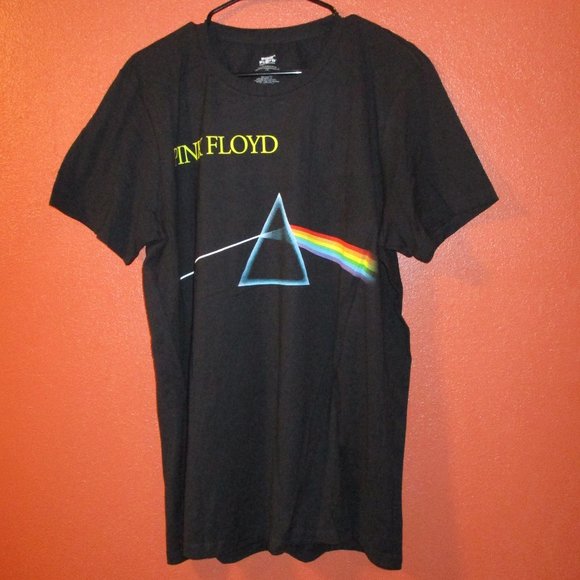 Pink Floyd Dark Side Moon Prism Men X Large Black Yellow White Graphic Shirt - Picture 1 of 7